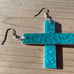 2 Turquoise Ocean Series Rectangle Wood Resin Earrings Handmade Gifts Girls Wom