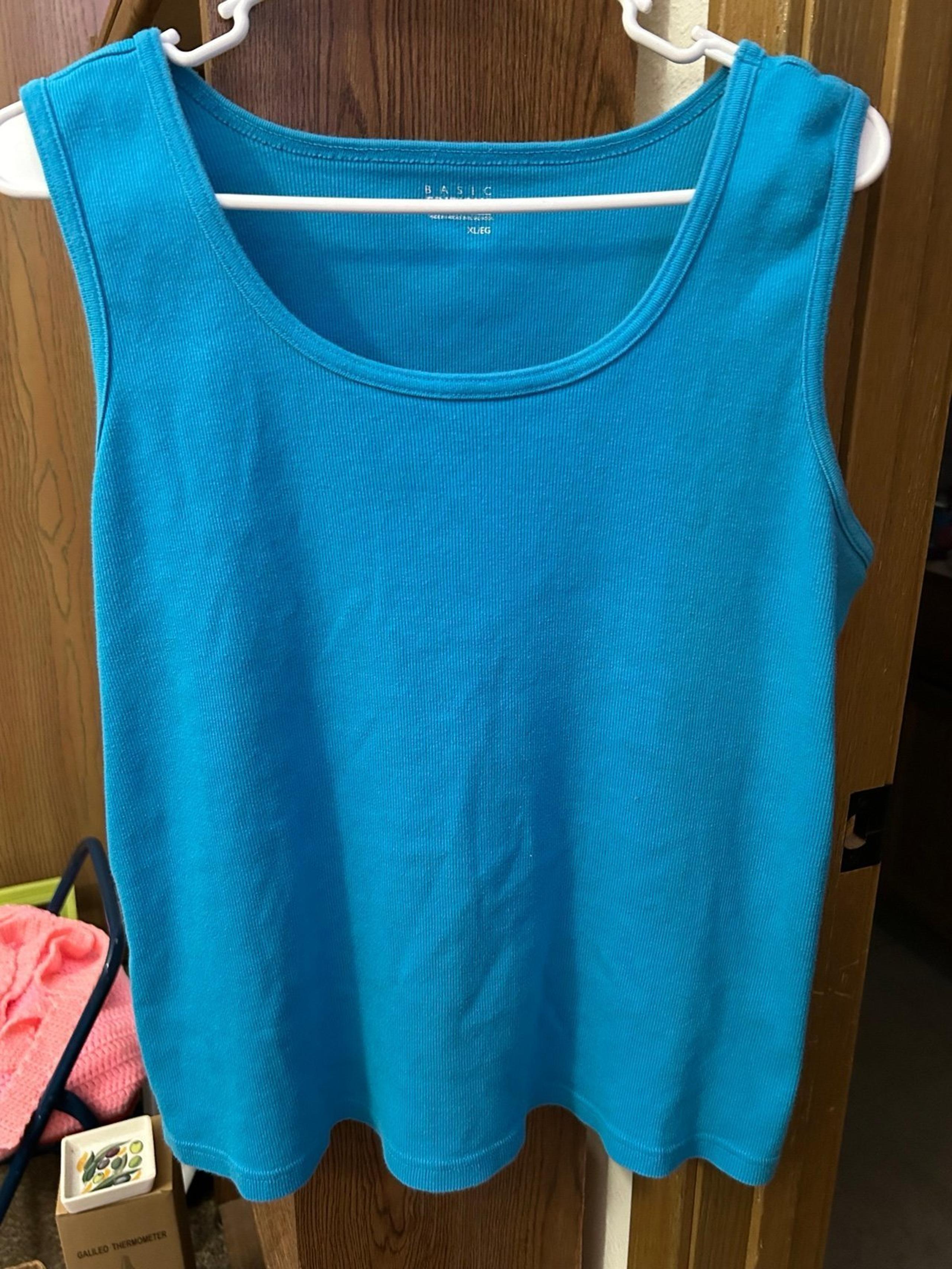 Women’s Basic Editions tank top. Pretty blue color. Never worn