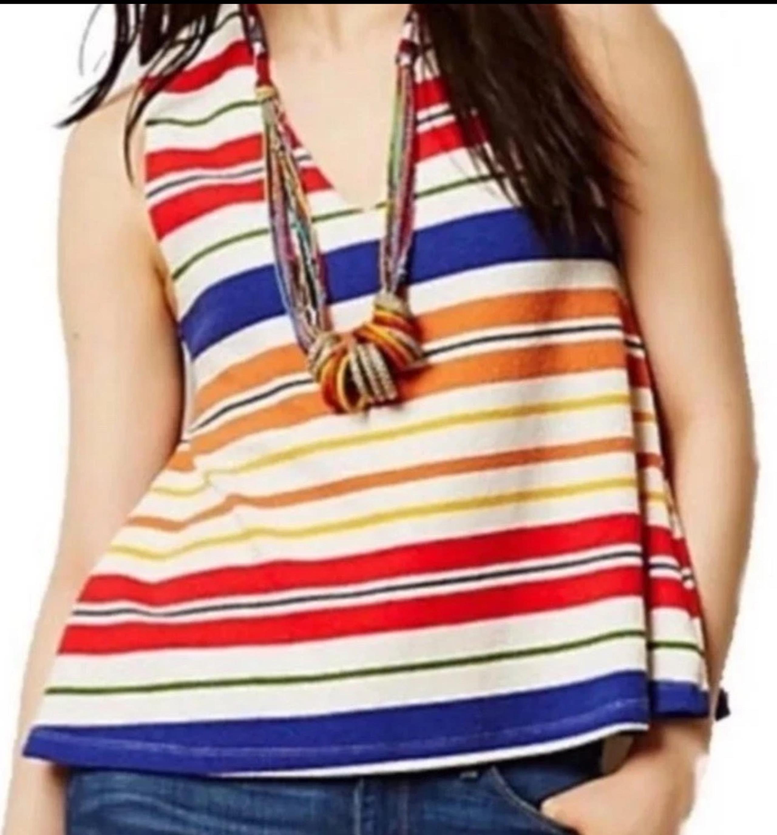 Anthropologie Womens  Tunic Top V Neck Sleeveless Boho Cottage Medium