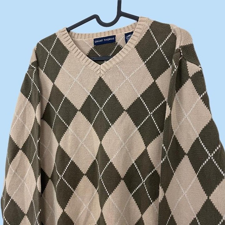 【COSYHARU】Ramiel Argyle Knitwear By Lydia Plus size Argyle Knitted Trimmed Jumper | Karen Millen