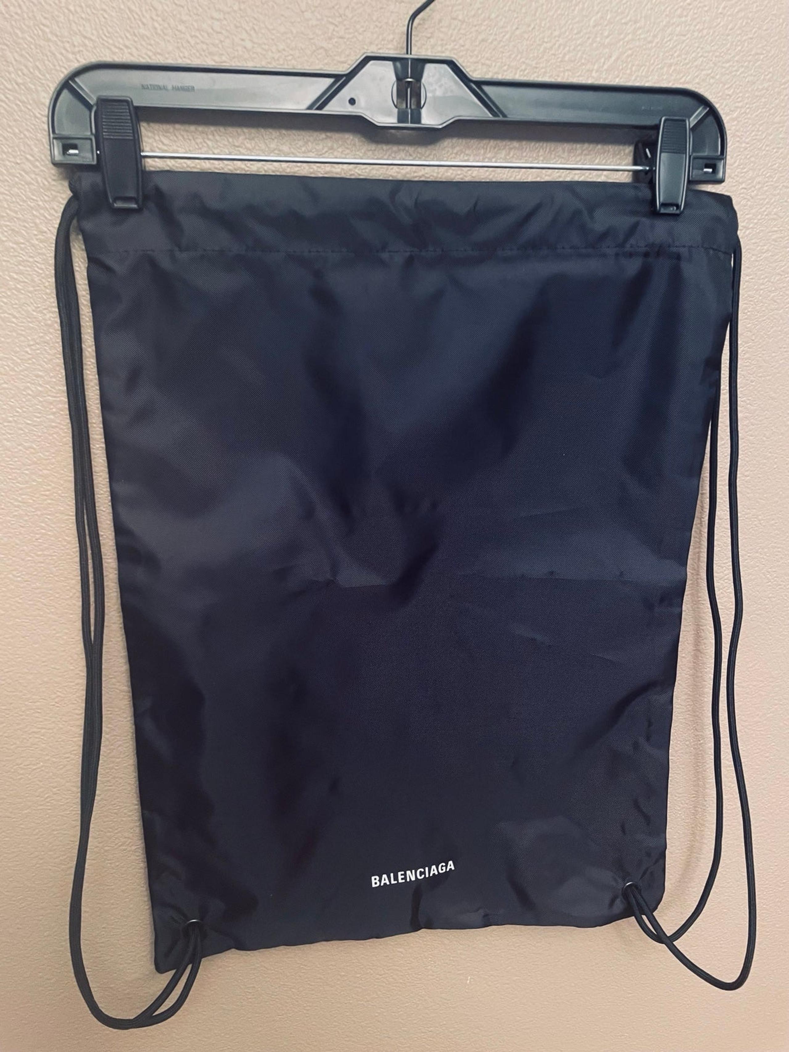 Balenciaga Black Nylon Drawstring Backpack/Dust Bag
