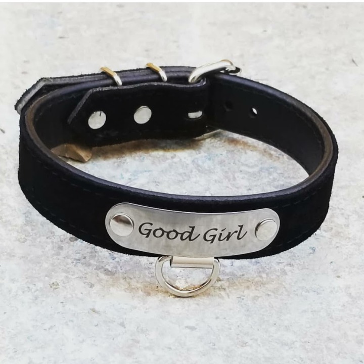 Black BDSM Collar, Black Bondage Collar