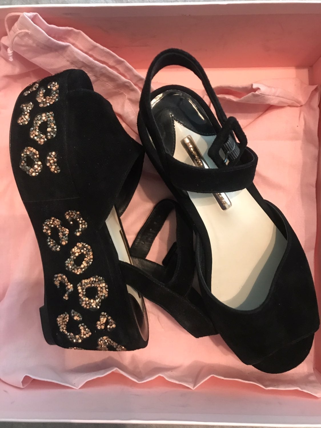 Sophia Webster Wedges 39.5 Suede Crystal