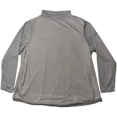 HALOGEN Mock Neck Top Silver Metallic Semi Sheer Size 2X