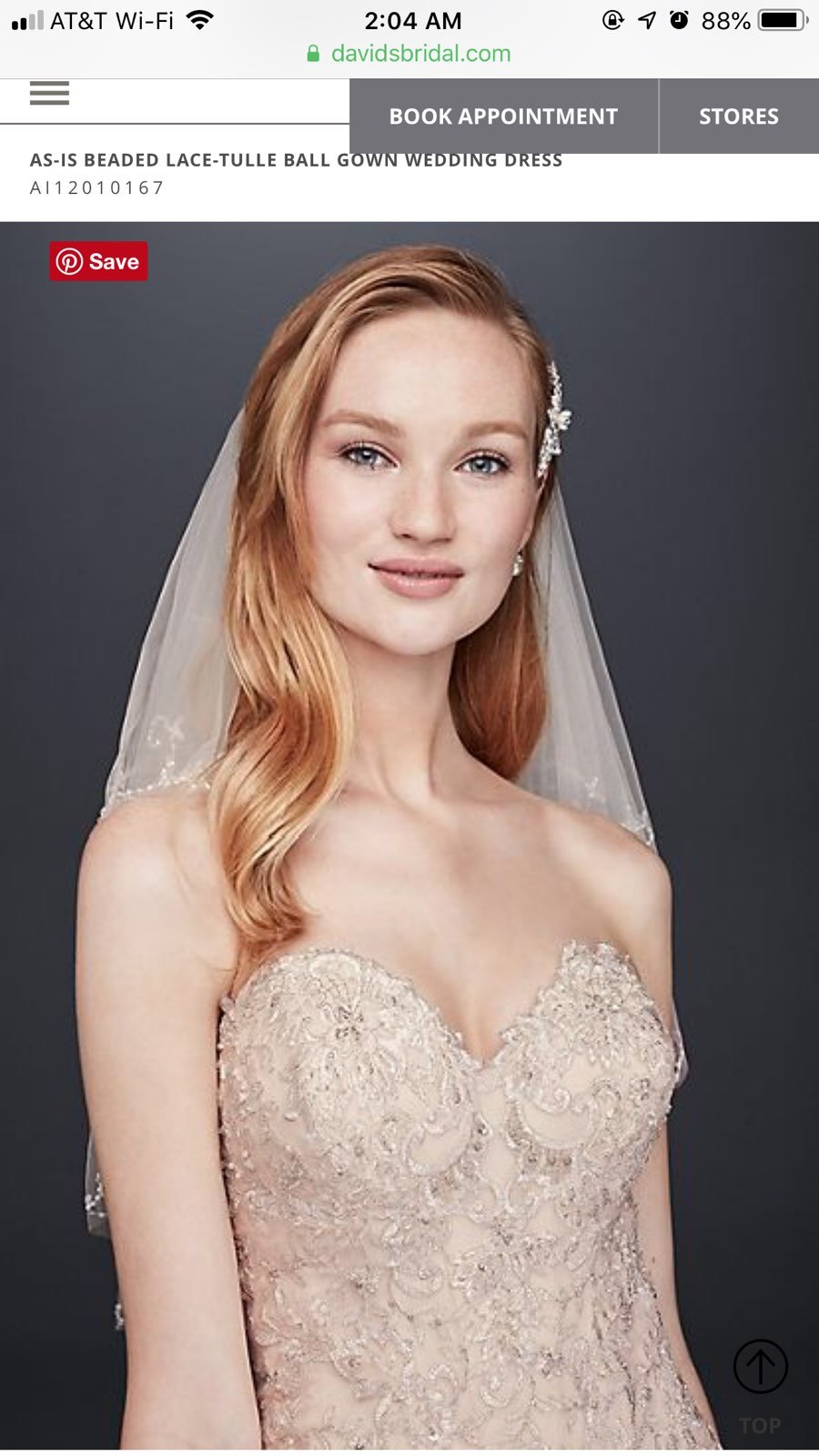 Rose Gold Wedding Dress from David's Bri