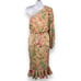Hemant And Nandita Veena Dress XS Floral Asymmetric One Shoulder Slit Ruffle