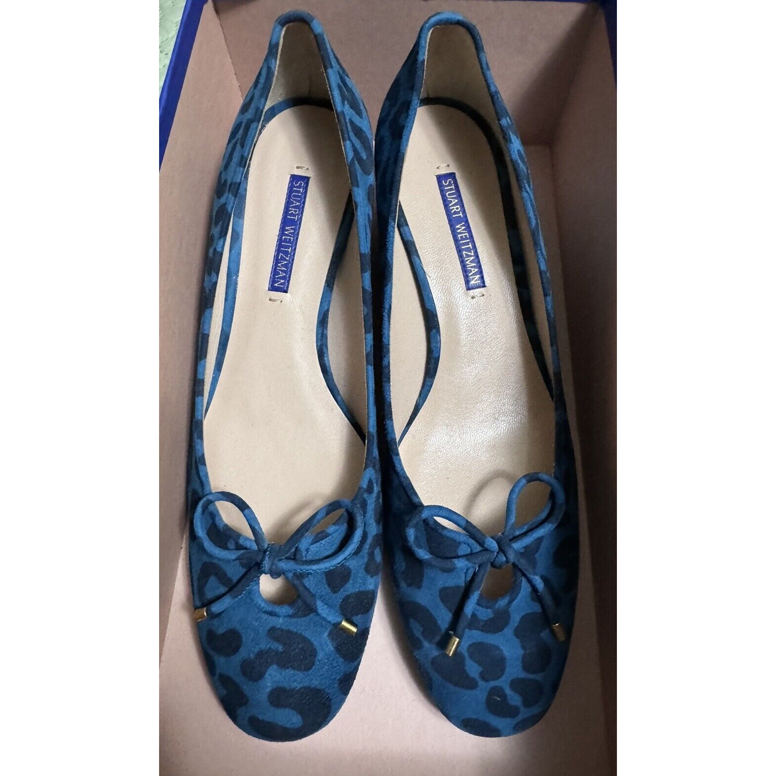 Stuart Weitzman Gabby 45 peacock Cheetah Size 8