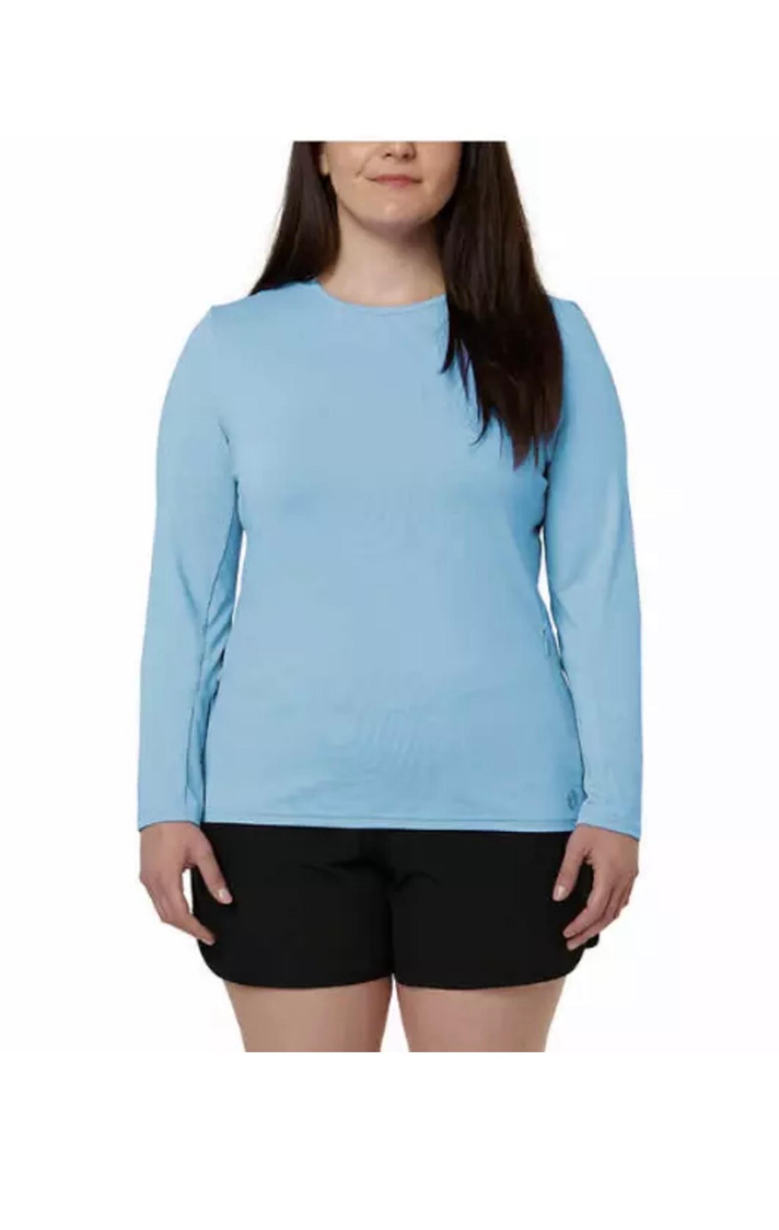 NWT Womens Rashguard Long Sleeve Shirt in Starfish Blue. Sz. Med - Hang Ten
