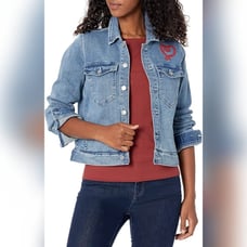 J.Crew Mercantile Nautical Heart Cropped Denim Jacket SZ S