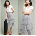 NWT Sz 2 Tiered Polka Dot Midi Skirt