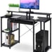 Computer Desk with Keyboard Tray Monitor Stand Storage Shelves DK02, Industrial