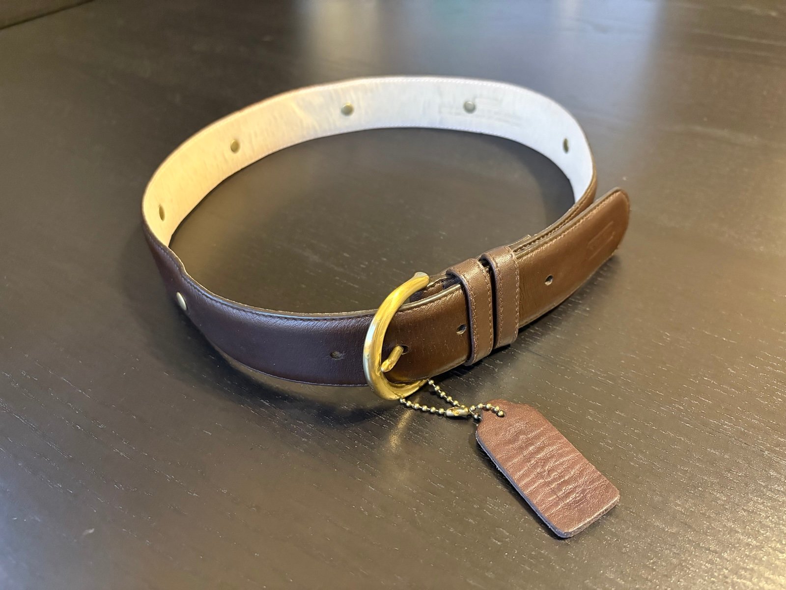 Vintage COACH Brown Leather Belt Size M Made In USA