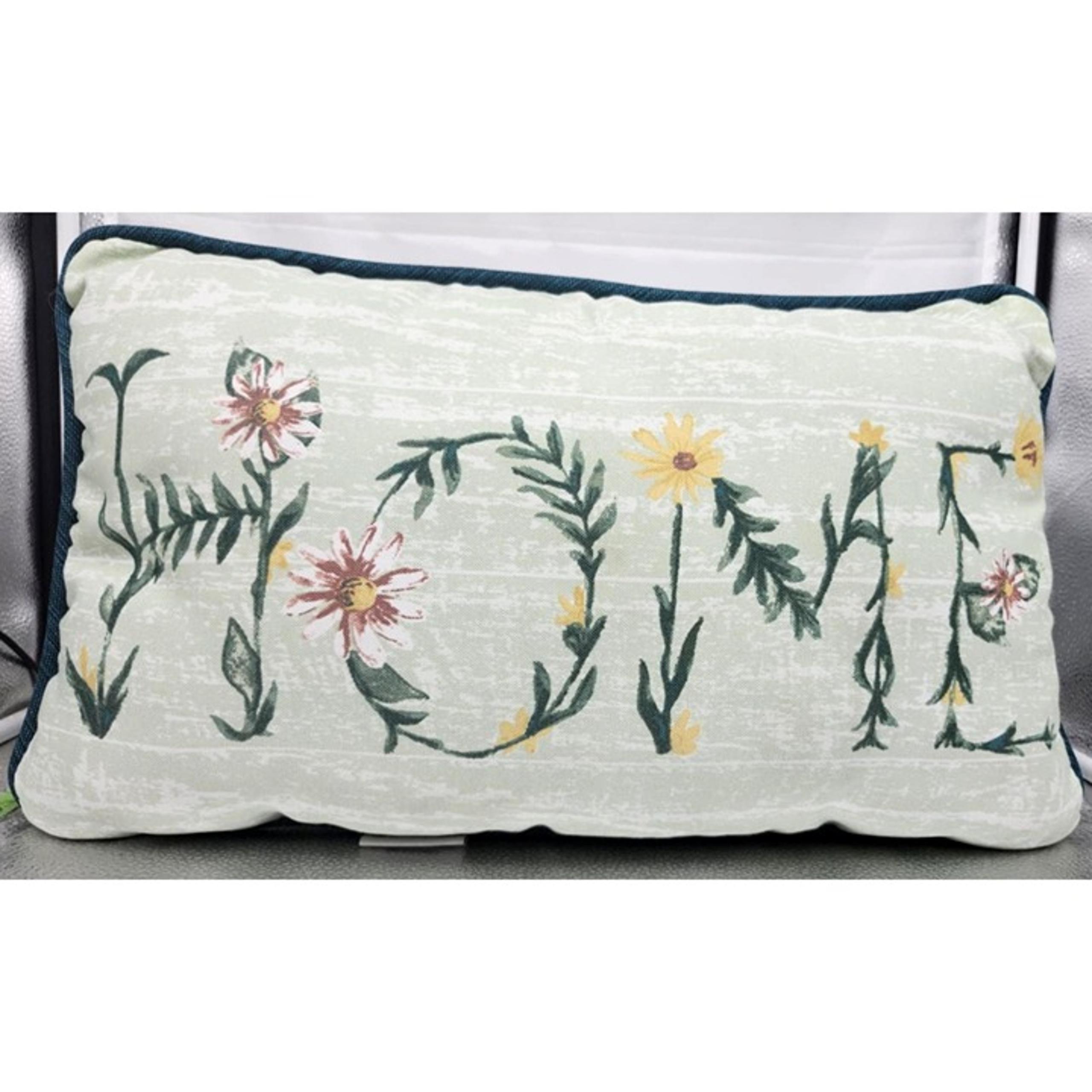 Hampton Bay Decorative Throw Pillows Set Of 2 Floral "Home" Indoor/Outdoor
