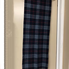 Burberry Black & Light Blue Cashmere Nova Check Unisex Scarf Size 65 x12.5