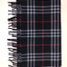 Burberry Black & Light Blue Cashmere Nova Check Unisex Scarf Size 65 x12.5
