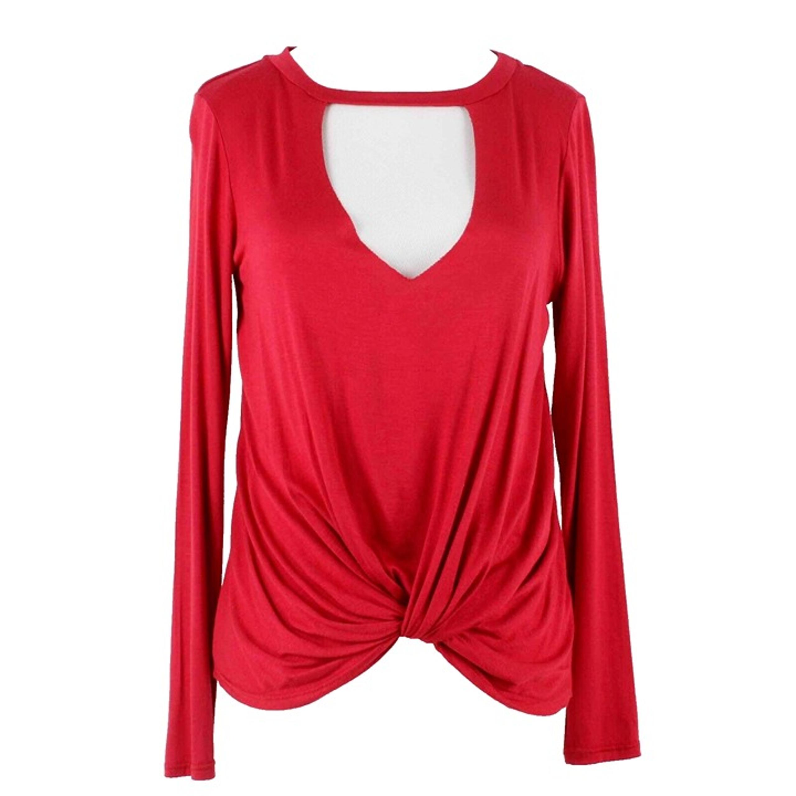 Socialite NEW Sz S Red Choker Neck Knot Rayon Spandex Top