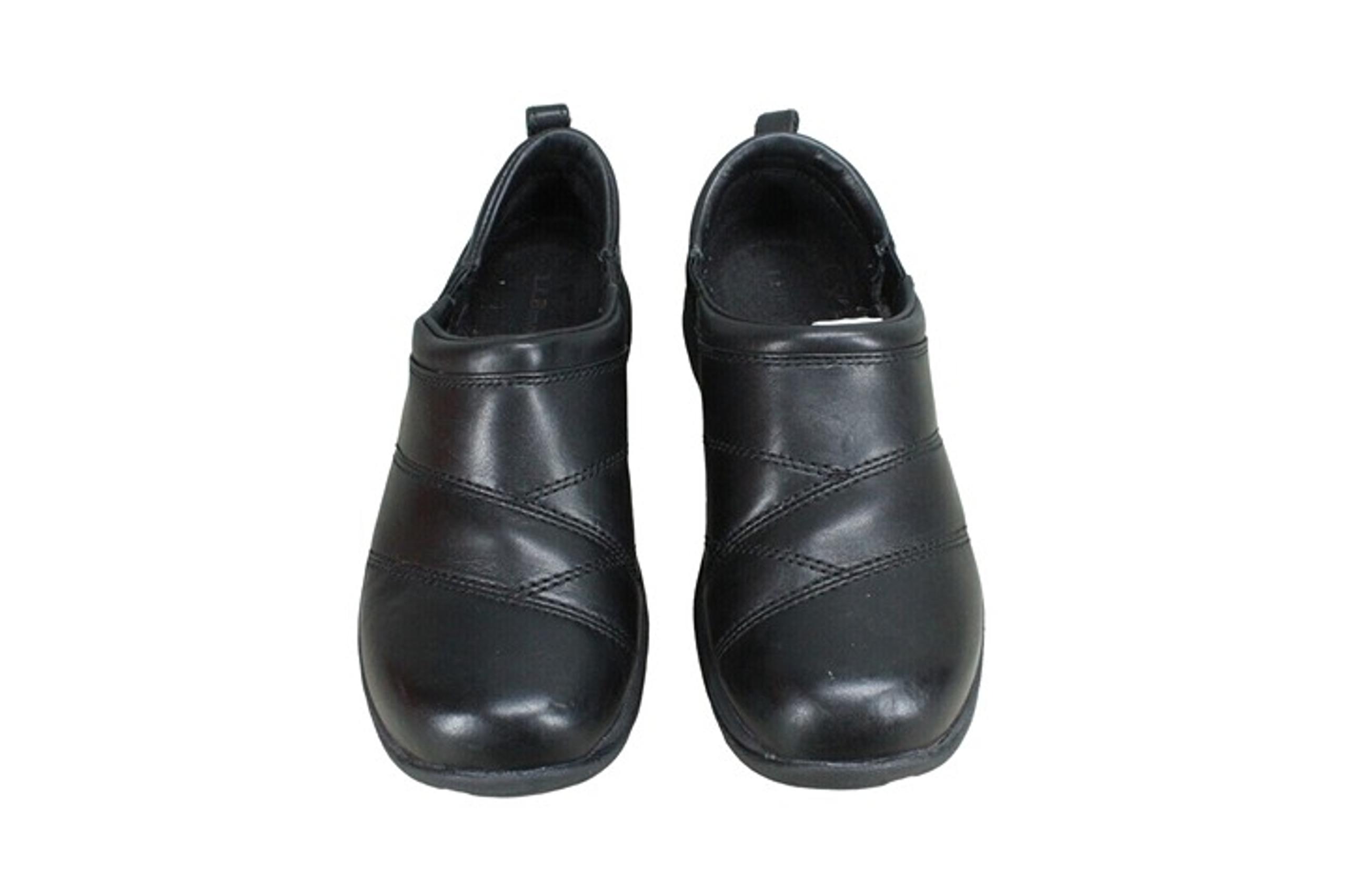 LL Bean Women's Black Leather Mocs Stitched Loafer Slip On Comfort Shoes 6.5 M