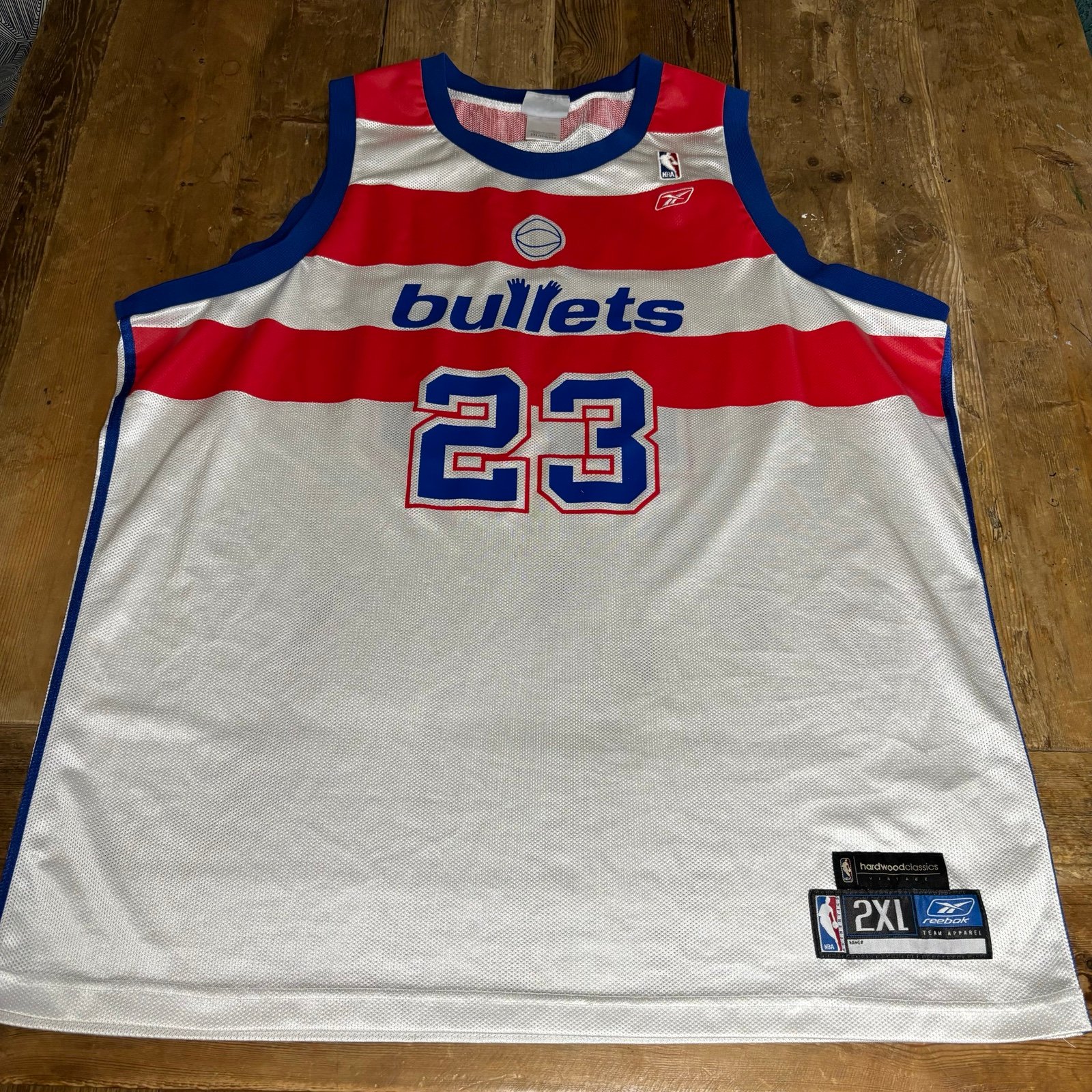 Vintage Reebok NBA Washington Bullets Michael Jordan Jersey #23  Men's XXL 2XL S