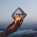 Glass geometric Terrarium - Handmade Geometric Terrarium - Glass Octahedron - Gl