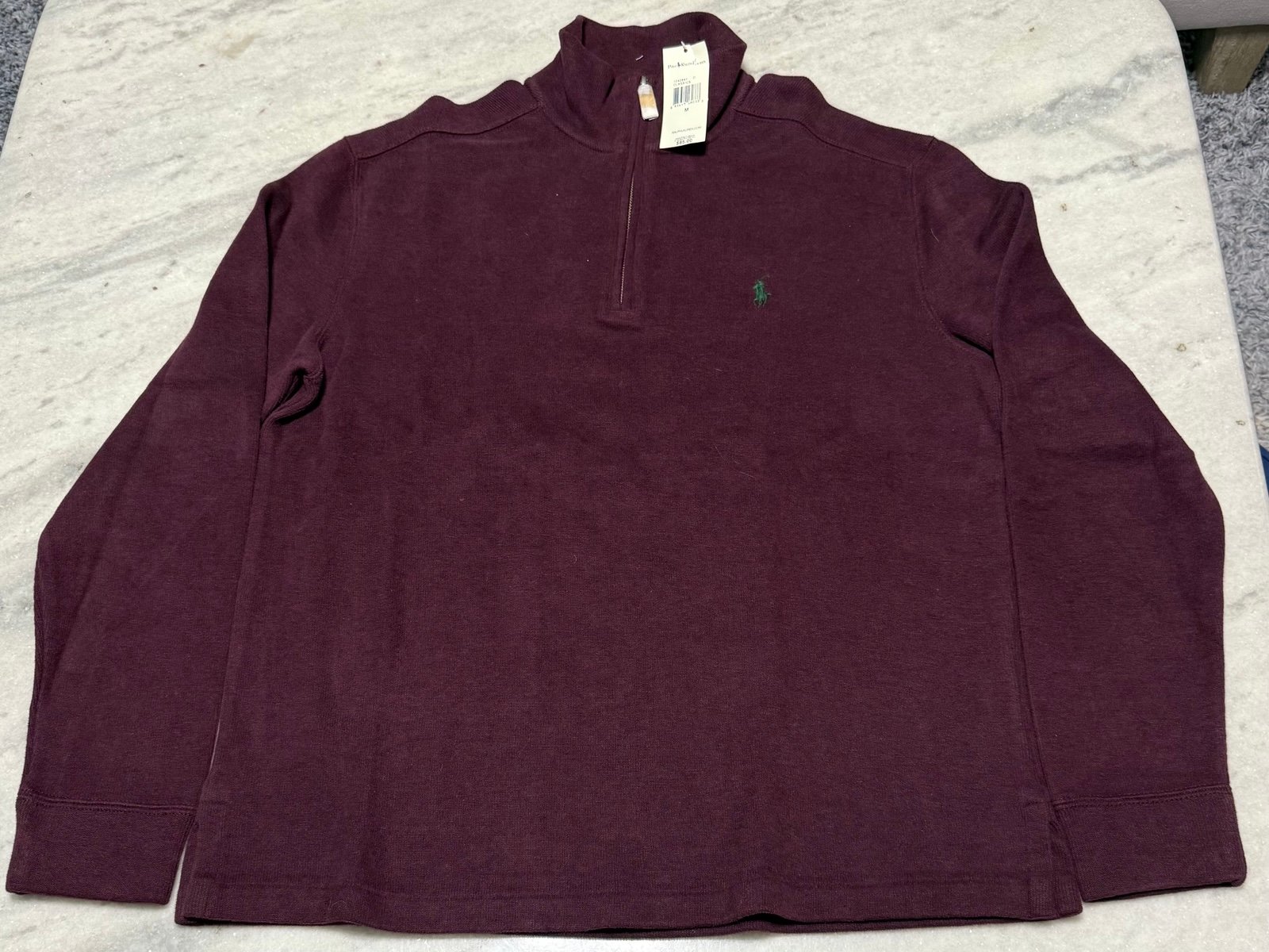 Polo Ralph Lauren Burgundy Quarter Zip Turtleneck sweater NWT Medium