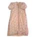 VTG Womens Robe Dressing Gown Full Length 2 Layers Peach Silver Embroidered L/XL