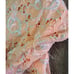 VTG Womens Robe Dressing Gown Full Length 2 Layers Peach Silver Embroidered L/XL