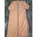 VTG Womens Robe Dressing Gown Full Length 2 Layers Peach Silver Embroidered L/XL