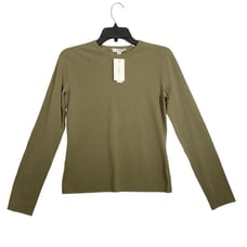 VINCE 325 oak moss Clean-Fit Crew Neck Top S