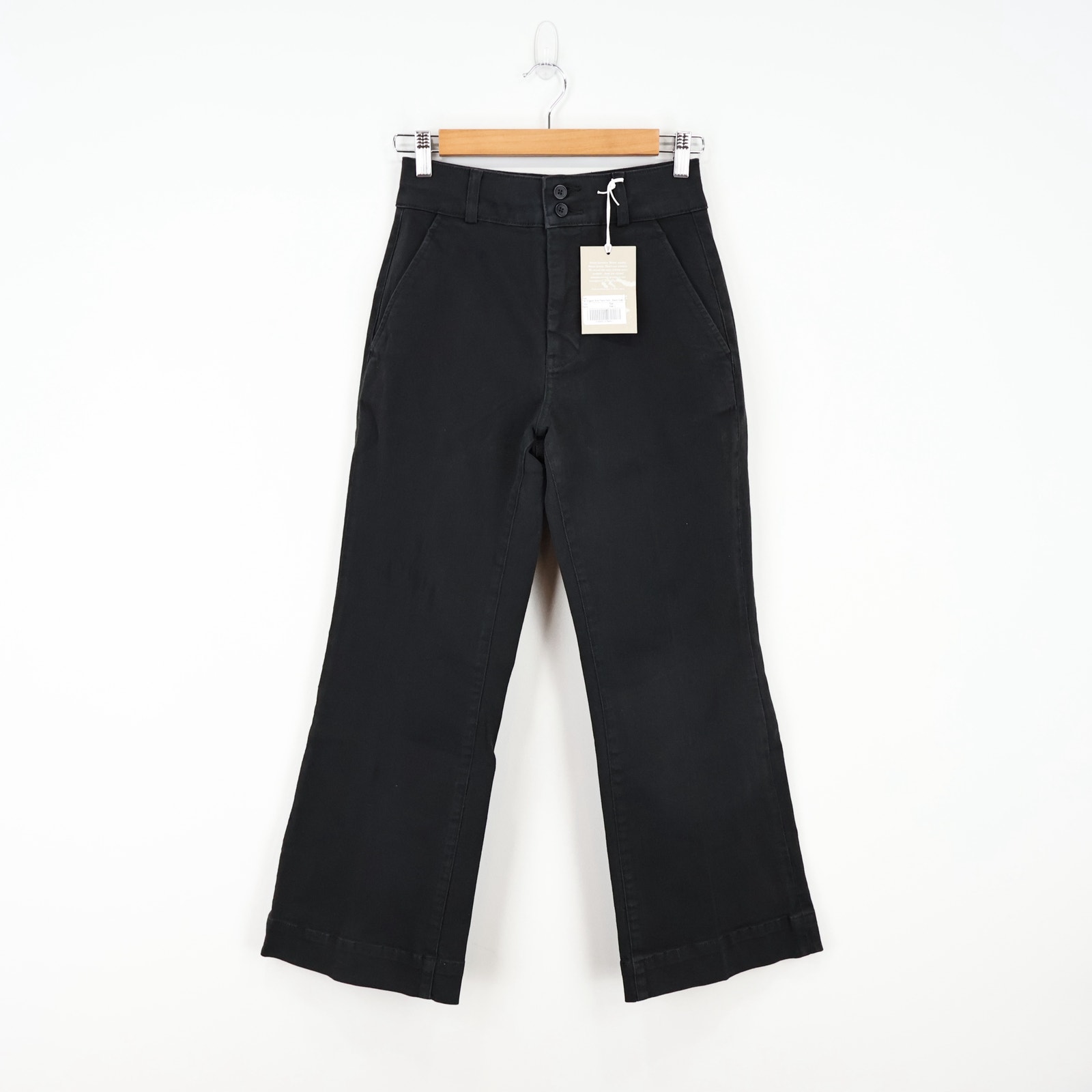 Everlane The Organic Kick Flare Pant Black Size 2 NWT