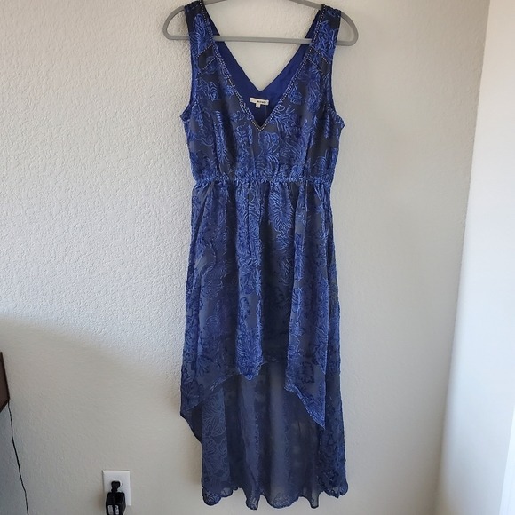 Revolve LA Made silk blend velvet floral dress NWT Size L