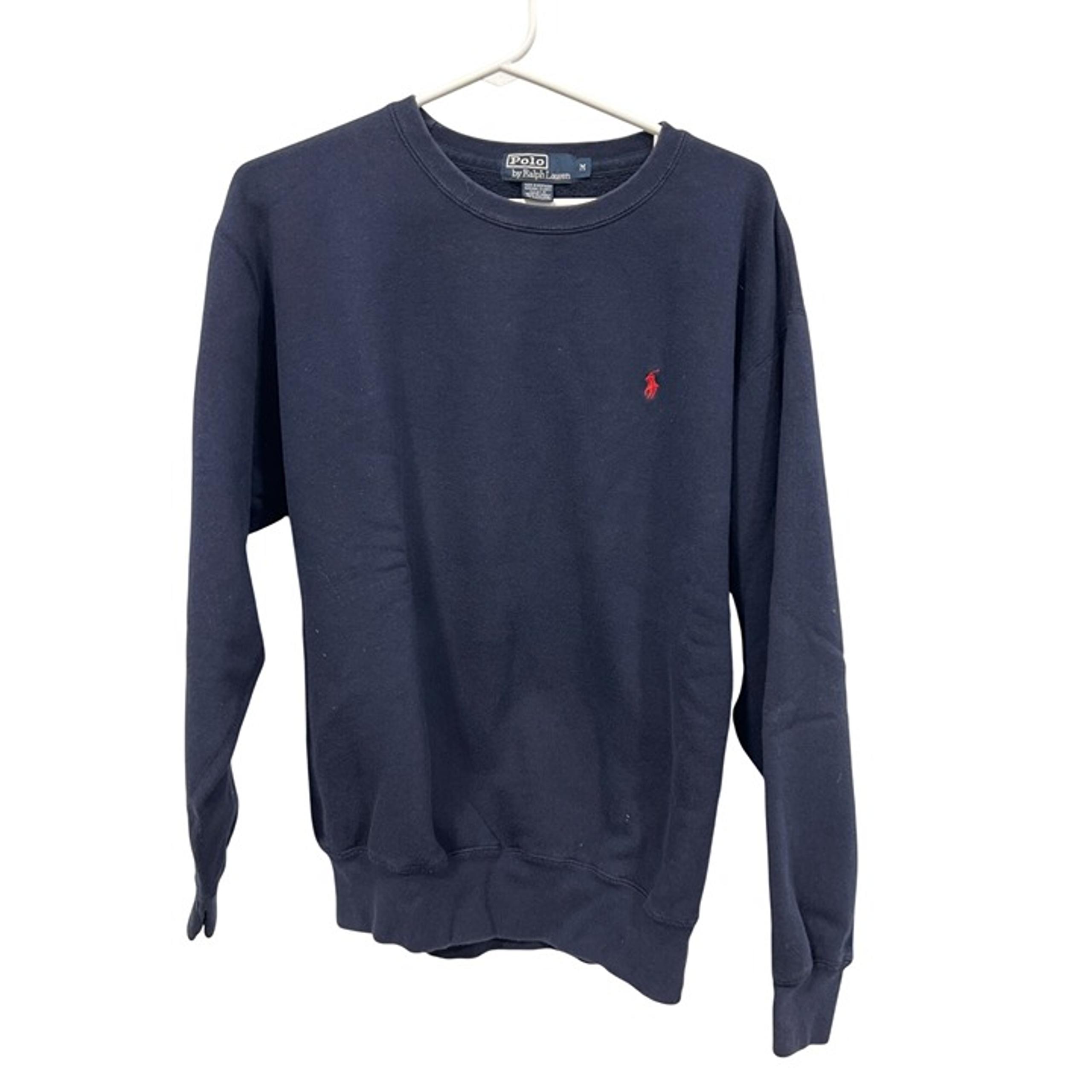 Vintage 90s Polo By Ralph Lauren Crewneck Pullover Sweatshirt Medium Navy Blue