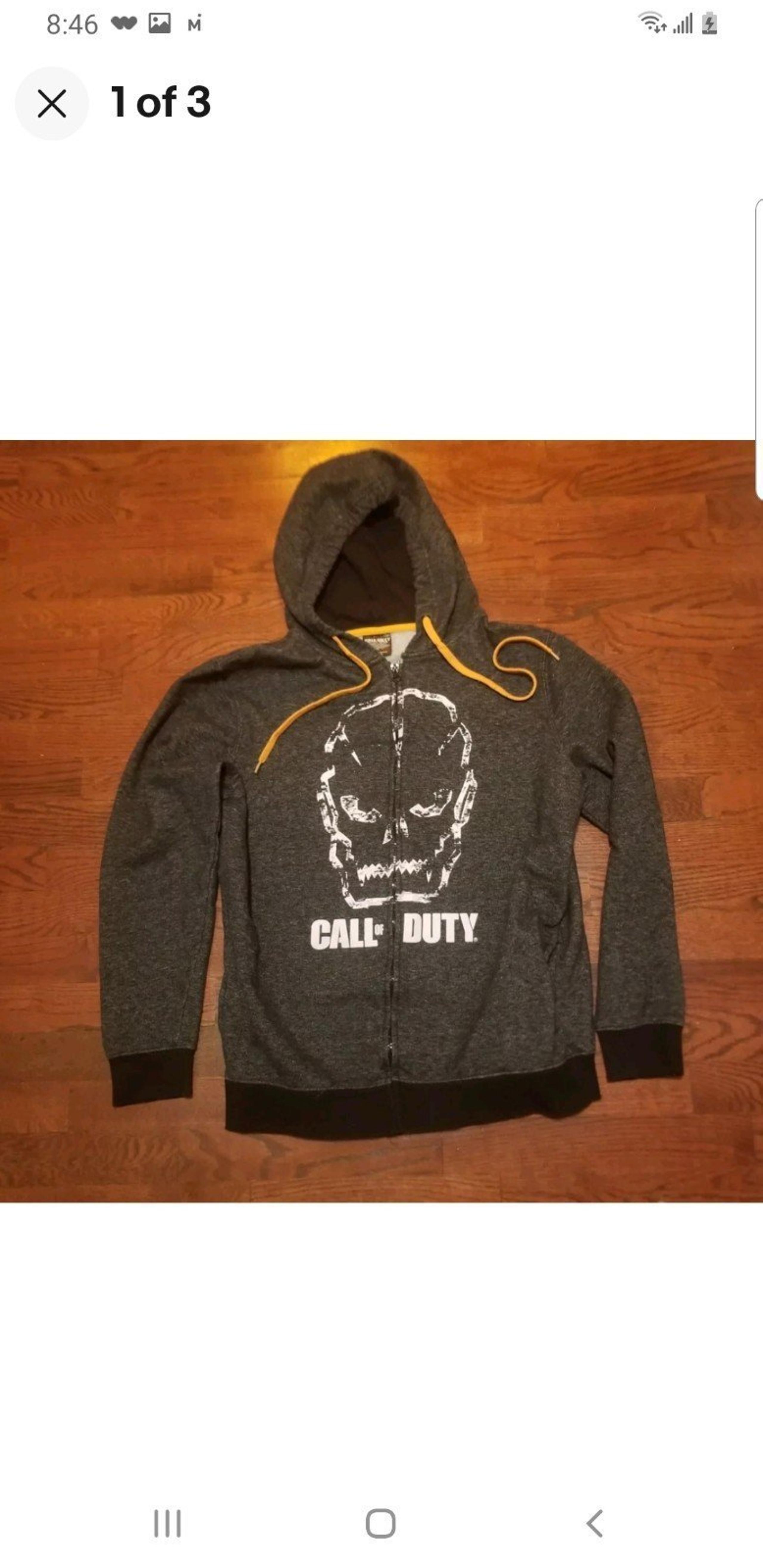 Men's Call of Duty Black Ops 3 Full Zip Hoodie jacket gamer Sweater size Large