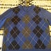 100% lambswool men's argyle sweater