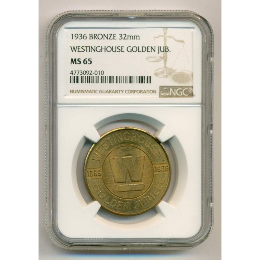 1936 Westinghouse Golden Jubilee Medal MS65 NGC