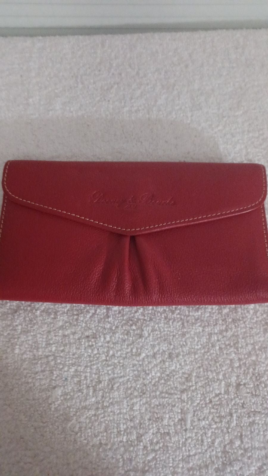 DOONEY & BOURKE RED LEATHER CREDIT CARD WALLET