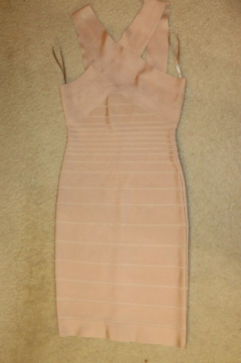 Herve Leger Stella Dress Trendy Cross Front bandage dress Sz L