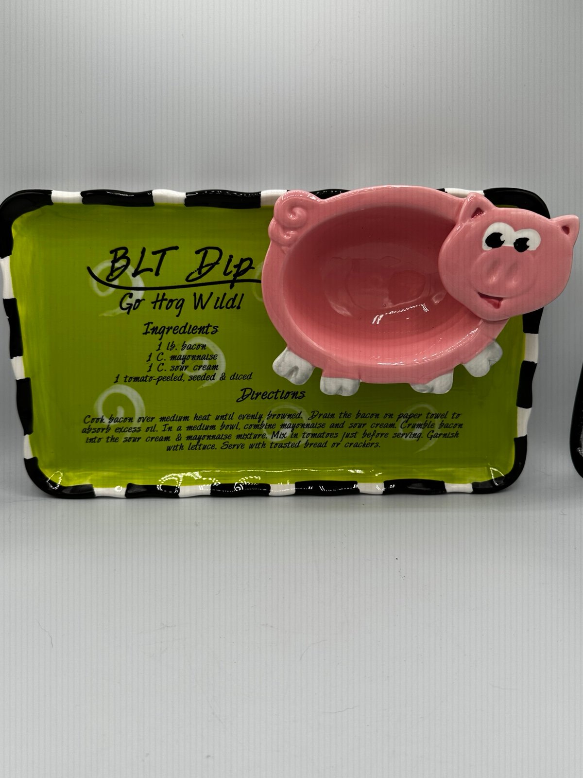 Pig BLT dip recipe chip and dip tray