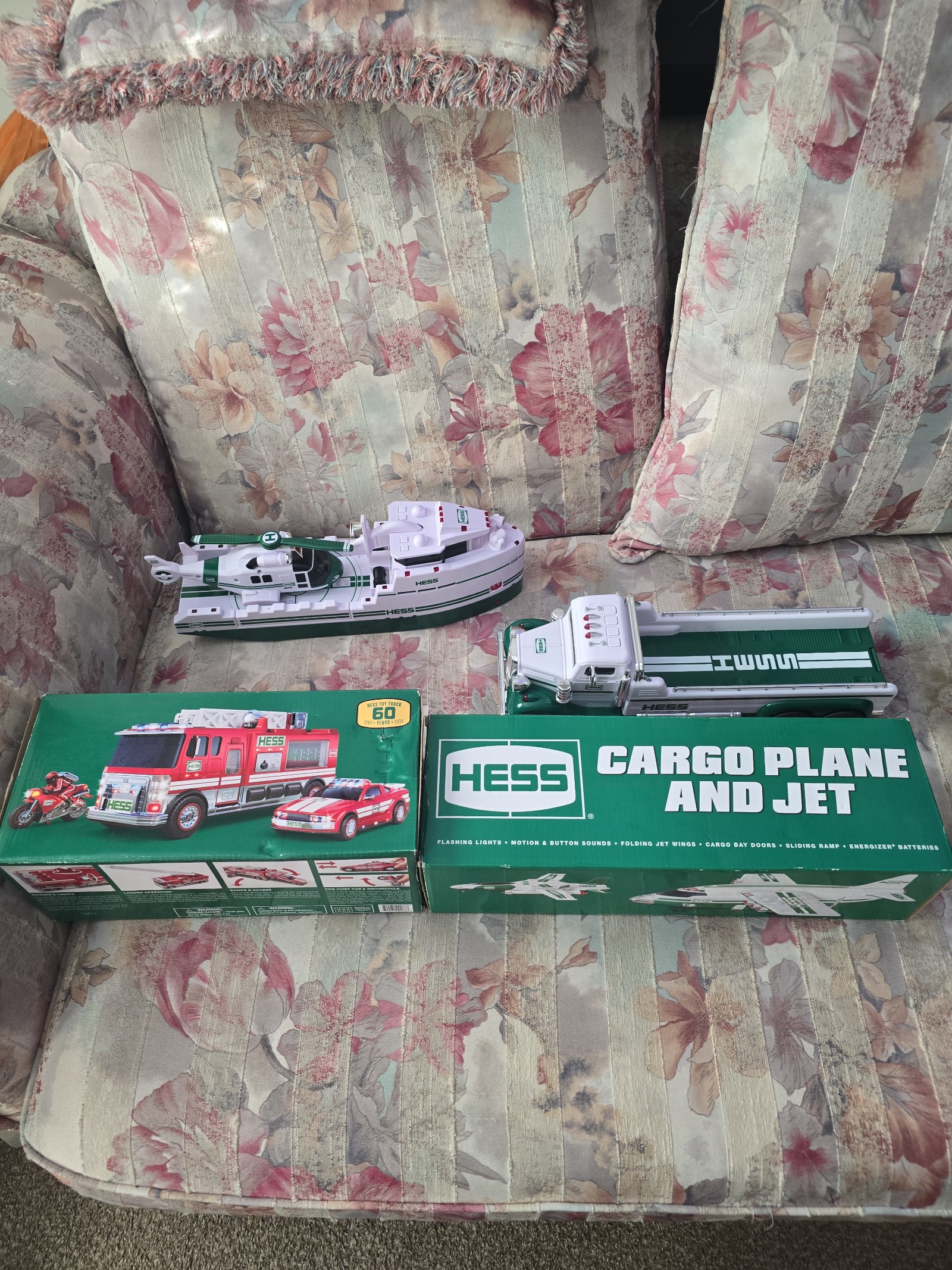 HESS Toys plane,jet,firetruck,motorcycle,car,helicopter,boat and Big truck
