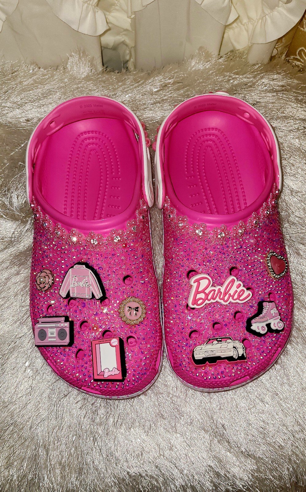 Crocs Women's Limited Edition Barbie - Electric Pink With Rhinestones