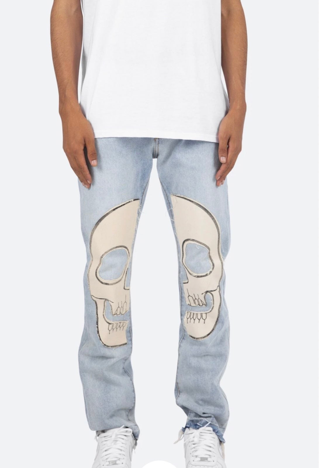 Light blue skull jeans