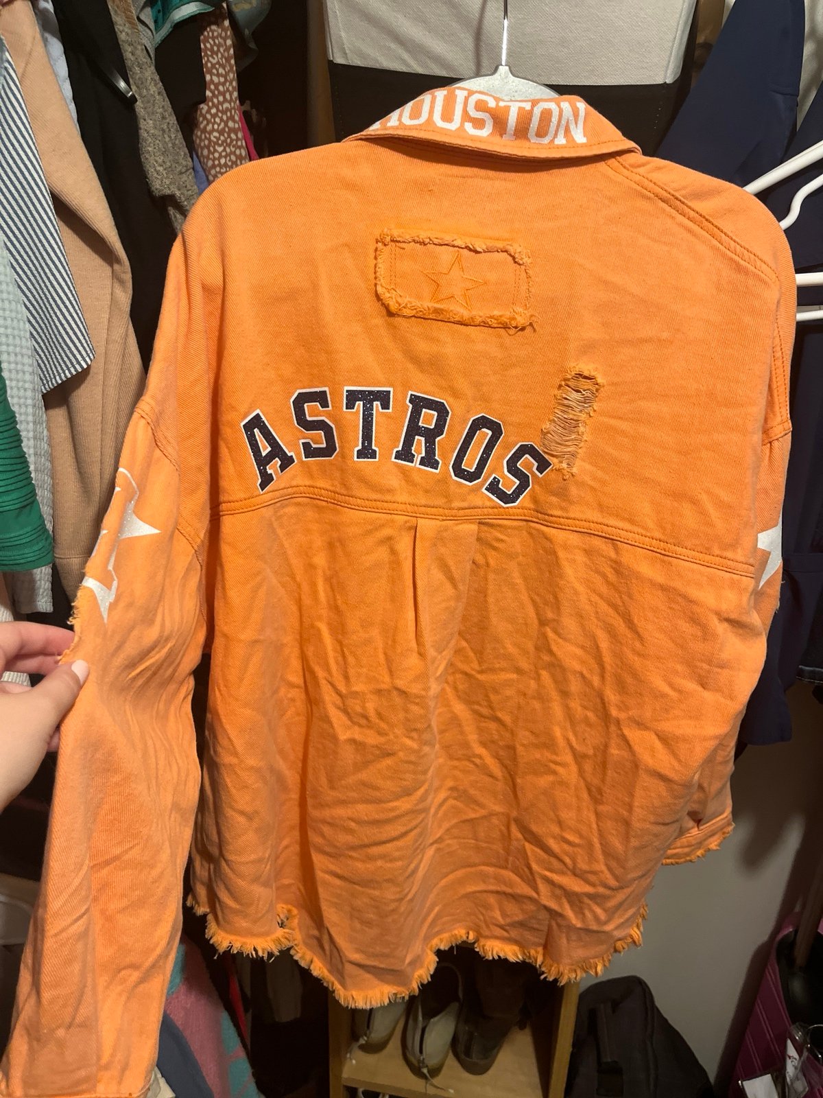 distressed astros jacket
