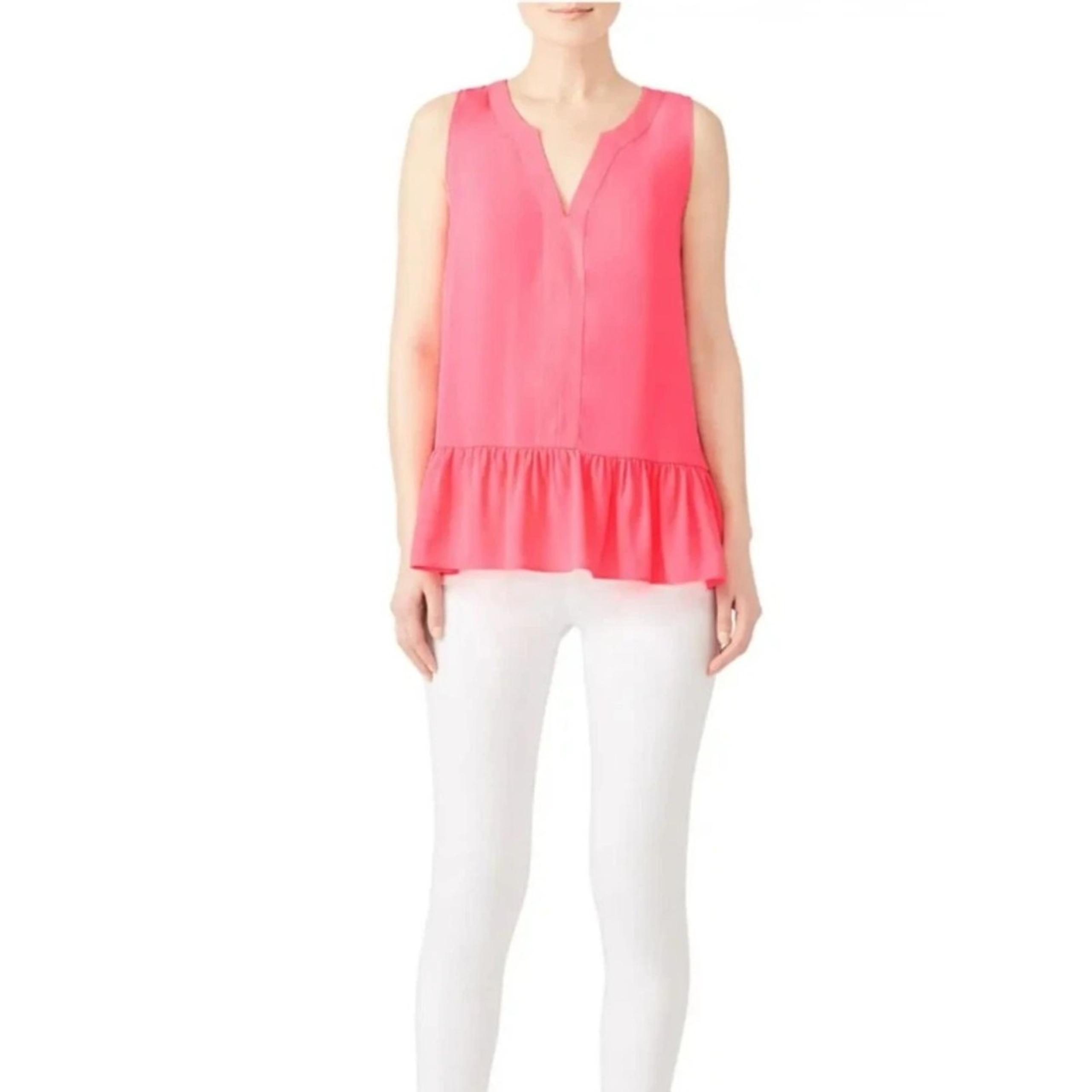 Women's Gramercy Tank Top Cosmic Coral Pink V Neck Size Small - Lilly Pulitzer