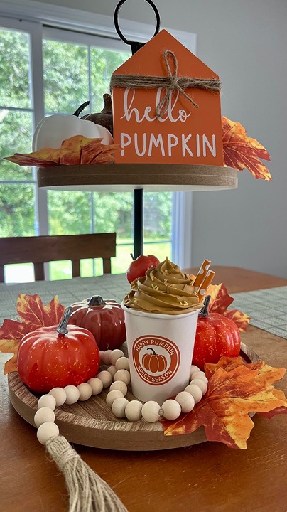 Fall Decor-Decorations for Home-Pumpkin Spice Latte Cups-Artificial Pumpkin
