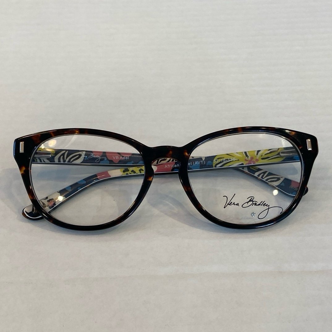 New VERA BRADLEY Adel Brown Tortoise/ Floral Womens Eyeglasses Frame 52-18-135