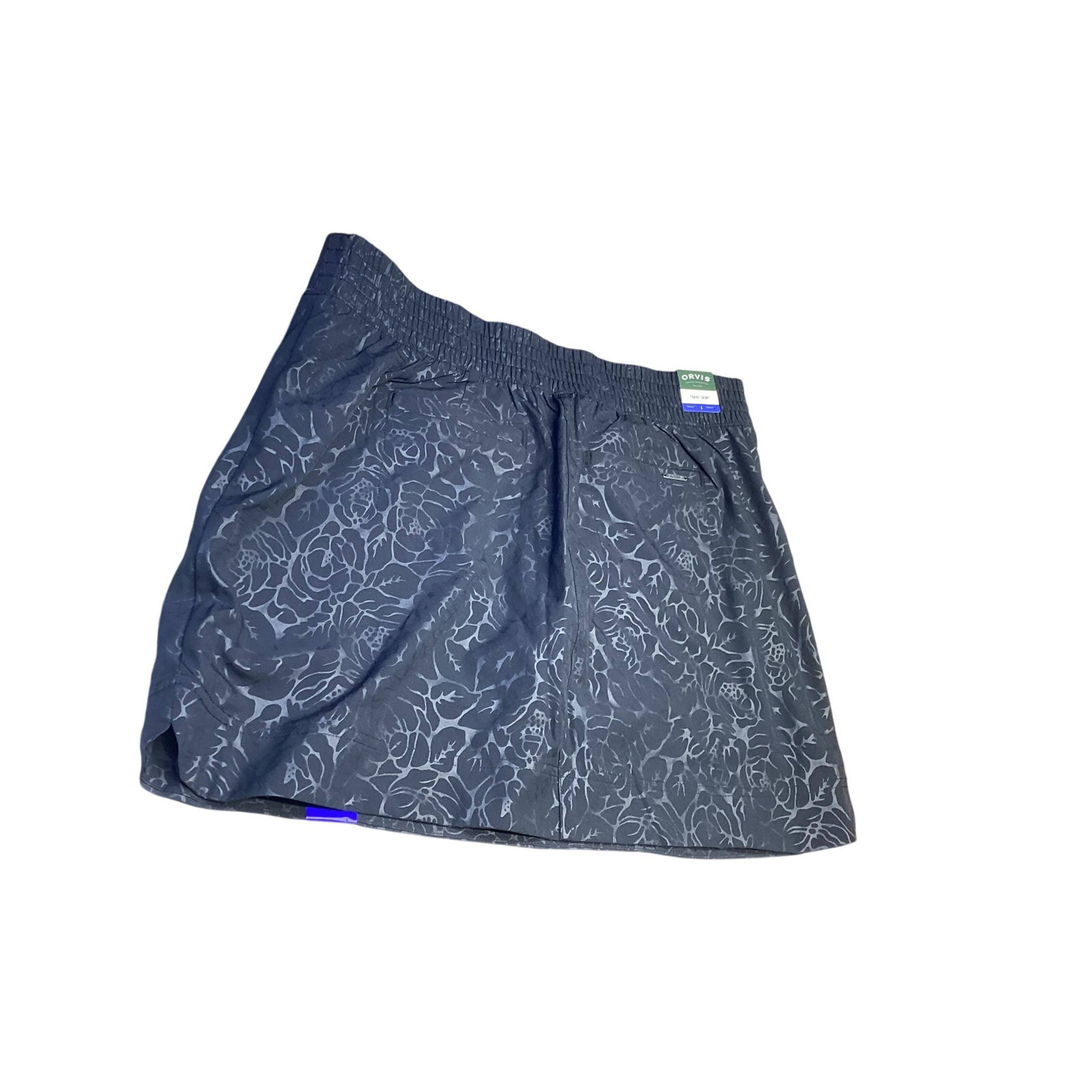 Orvis Women's Embossed Pull-On Active Travel Skort w/Pockets Black Size Large