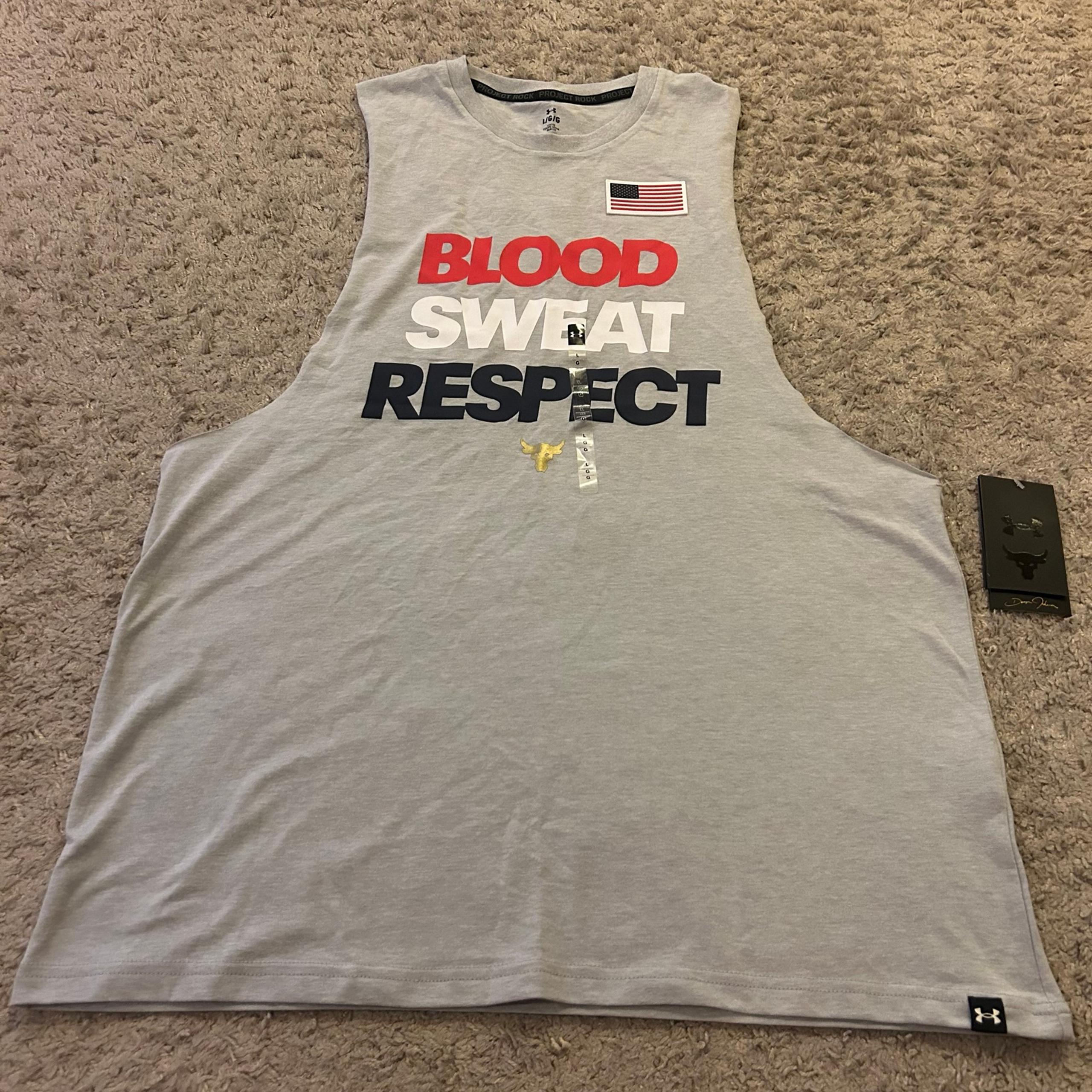 Men’s Under Armour Project Rock Red, White & Blue Graphic Sleeveless Tank Top
