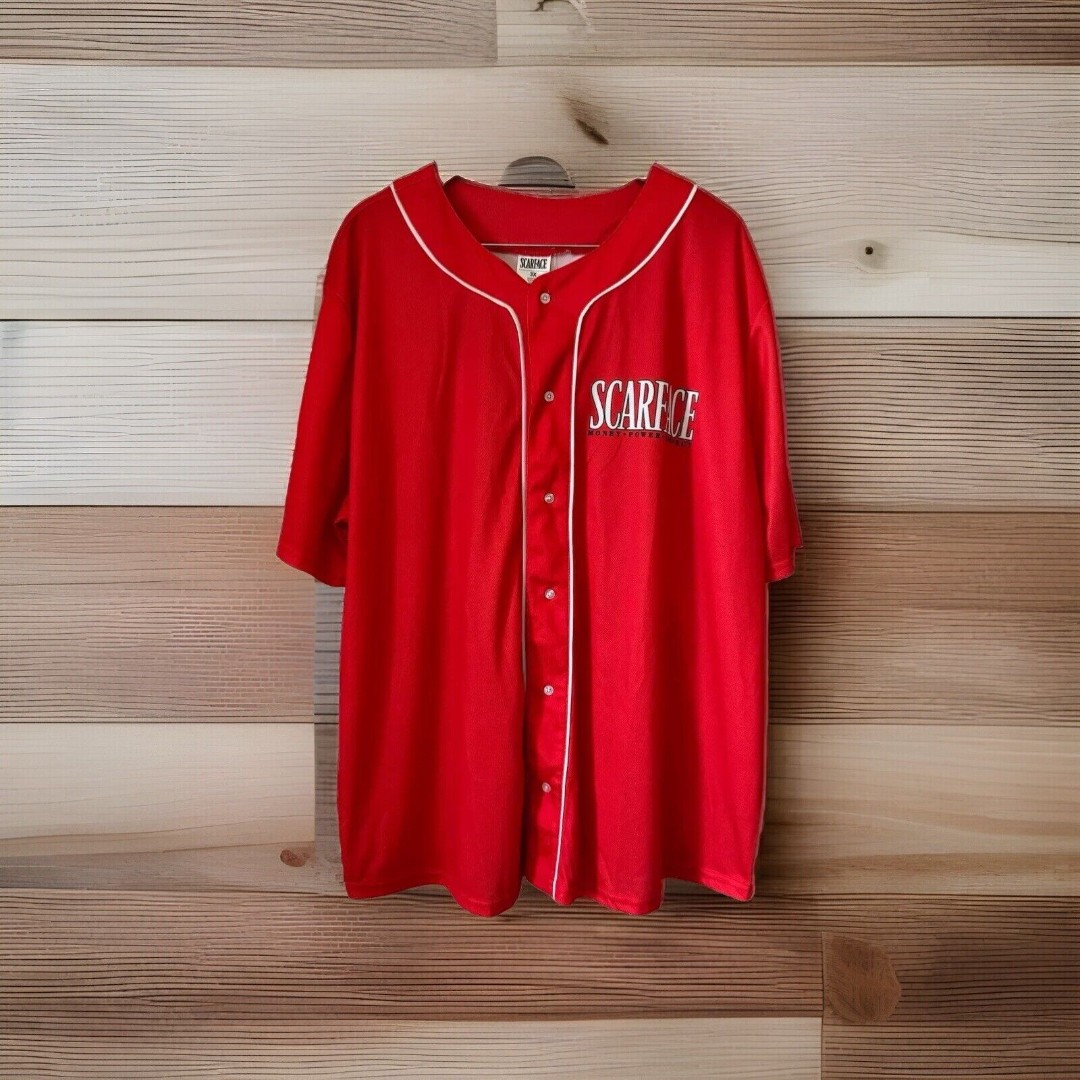 Scarface Money Power Respect 3XL Baseball Jersey Button Shirt NWOT