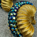 Stunning goldtone beaded earring