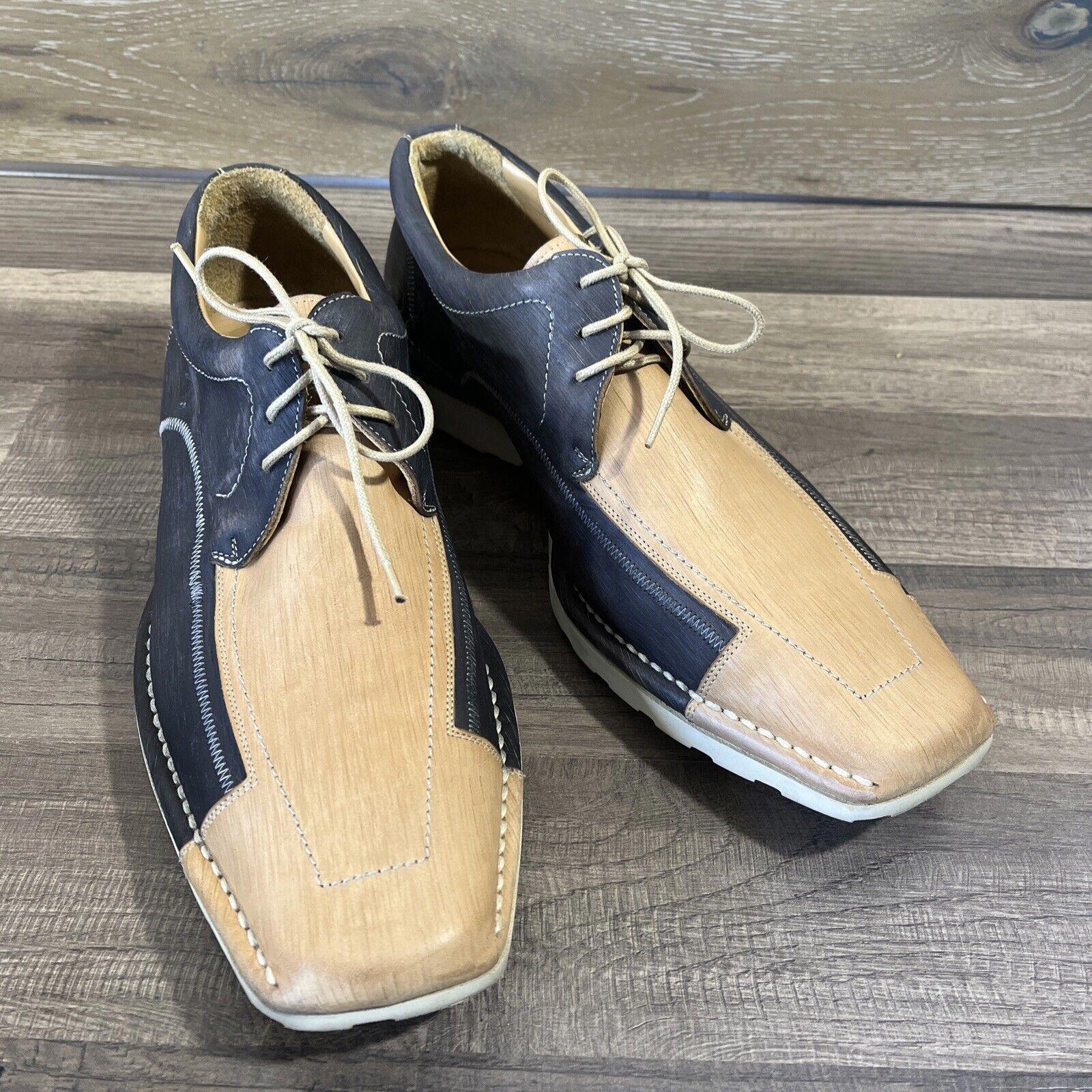 Mens Mezlan Dress Shoes Size 11.5 Two Tone Brown/Navy Blue Leather