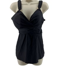 Miraclesuit Women's Solid Plunge Underwire Tankini Swim Top 6518614 Size 36D